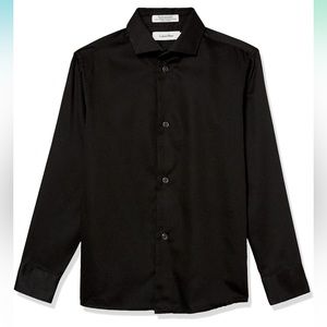 Men Calvin Klein Black Button Down Dress Shirt Slim Flit Size Extra Large